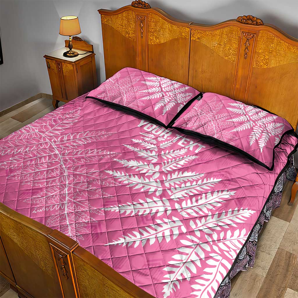 New Zealand Lawn Bowls Breast Cancer Personalized Quilt Bed Set Wrap-Around Silver Fern - Aussie Hoodie