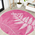 New Zealand Lawn Bowls Breast Cancer Personalized Round Carpet Wrap-Around Silver Fern - Aussie Hoodie
