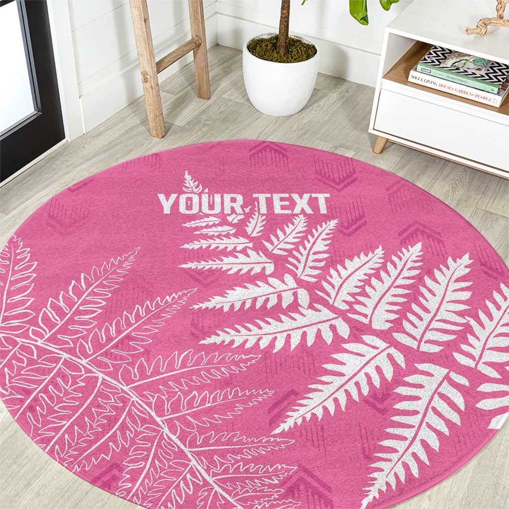New Zealand Lawn Bowls Breast Cancer Personalized Round Carpet Wrap-Around Silver Fern - Aussie Hoodie