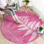 New Zealand Lawn Bowls Breast Cancer Personalized Round Carpet Wrap-Around Silver Fern - Aussie Hoodie
