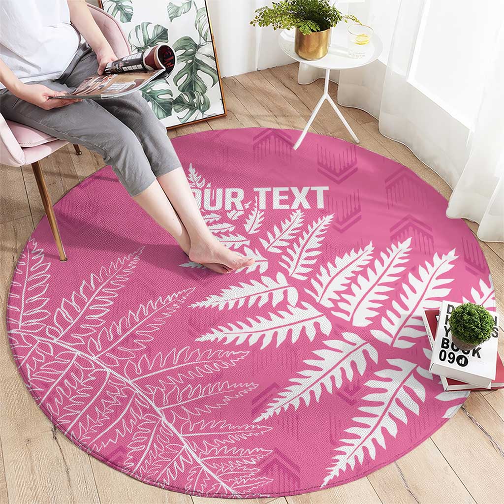 New Zealand Lawn Bowls Breast Cancer Personalized Round Carpet Wrap-Around Silver Fern - Aussie Hoodie