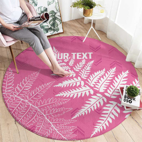 New Zealand Lawn Bowls Breast Cancer Personalized Round Carpet Wrap-Around Silver Fern - Aussie Hoodie