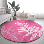 New Zealand Lawn Bowls Breast Cancer Personalized Round Carpet Wrap-Around Silver Fern - Aussie Hoodie