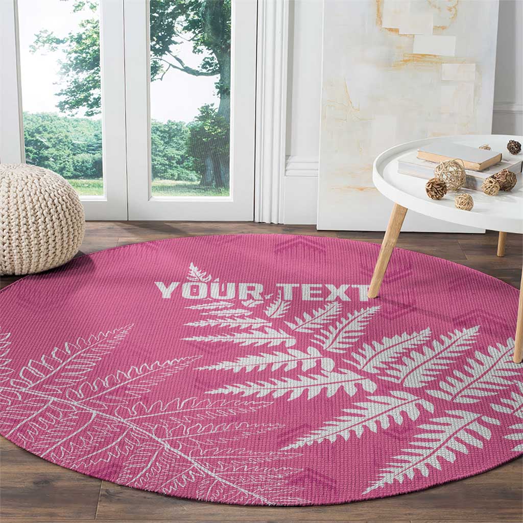 New Zealand Lawn Bowls Breast Cancer Personalized Round Carpet Wrap-Around Silver Fern - Aussie Hoodie