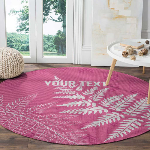 New Zealand Lawn Bowls Breast Cancer Personalized Round Carpet Wrap-Around Silver Fern - Aussie Hoodie