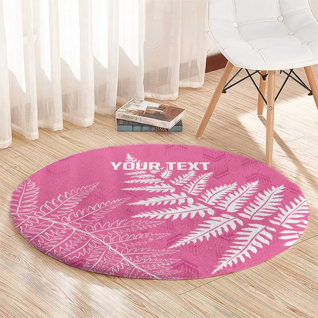 New Zealand Lawn Bowls Breast Cancer Personalized Round Carpet Wrap-Around Silver Fern - Aussie Hoodie