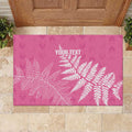 New Zealand Lawn Bowls Breast Cancer Personalized Rubber Doormat Wrap-Around Silver Fern - Aussie Hoodie