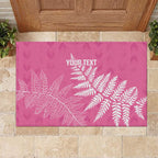 New Zealand Lawn Bowls Breast Cancer Personalized Rubber Doormat Wrap-Around Silver Fern - Aussie Hoodie