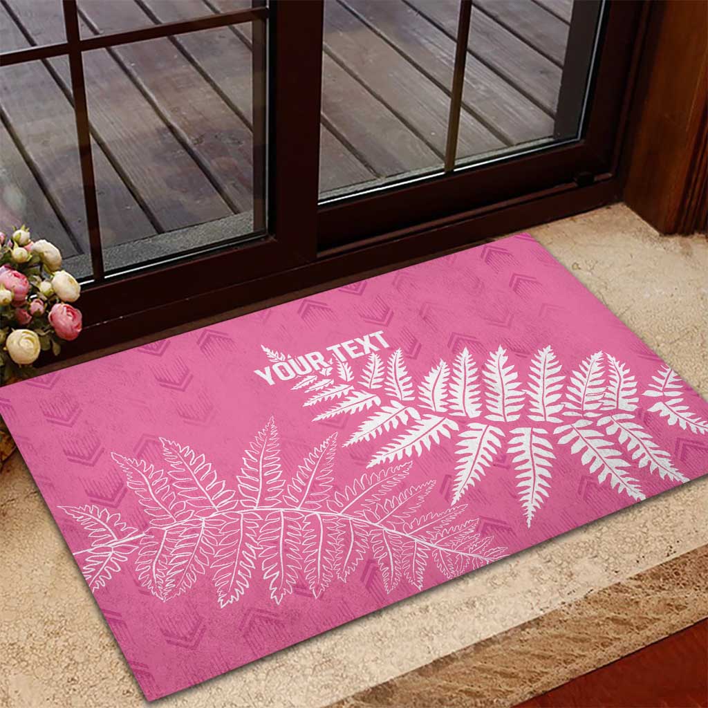 New Zealand Lawn Bowls Breast Cancer Personalized Rubber Doormat Wrap-Around Silver Fern - Aussie Hoodie
