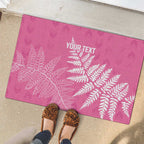 New Zealand Lawn Bowls Breast Cancer Personalized Rubber Doormat Wrap-Around Silver Fern - Aussie Hoodie