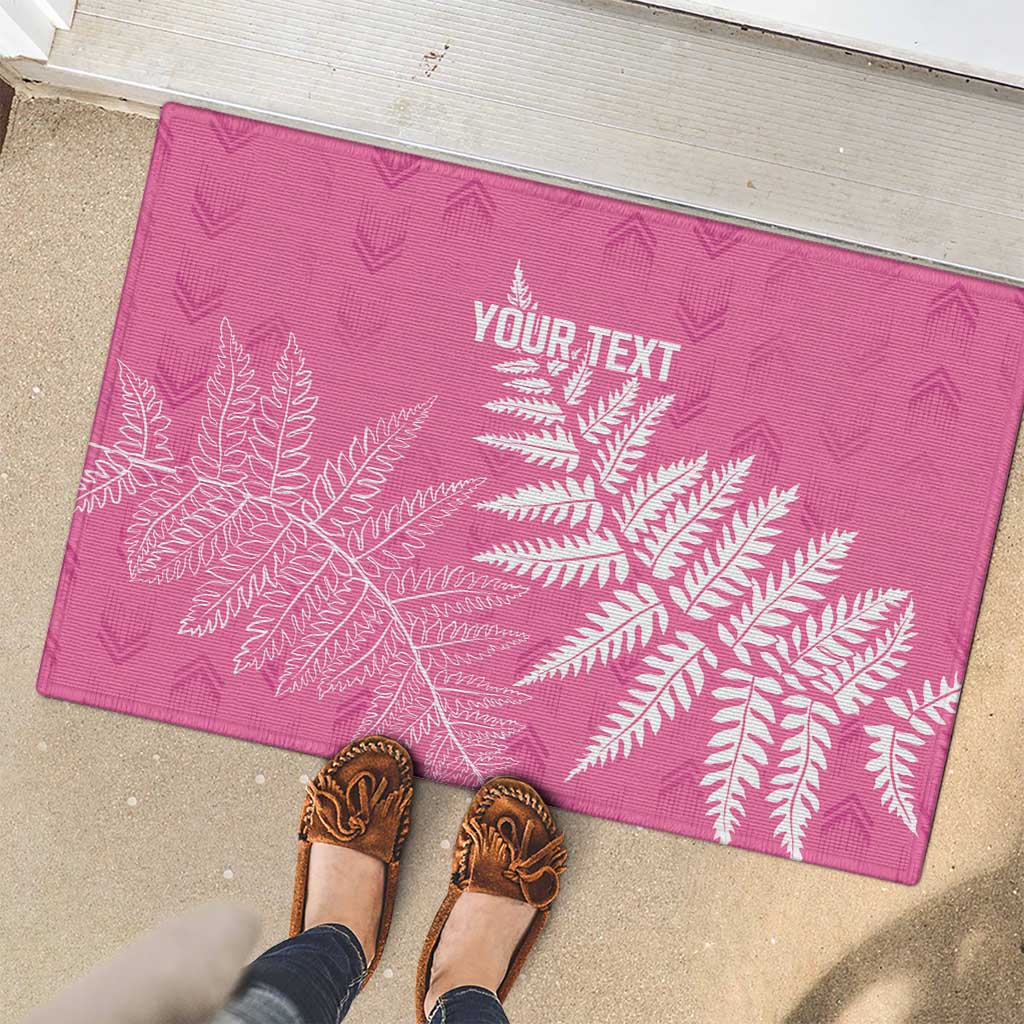 New Zealand Lawn Bowls Breast Cancer Personalized Rubber Doormat Wrap-Around Silver Fern - Aussie Hoodie
