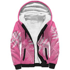 New Zealand Lawn Bowls Breast Cancer Personalized Sherpa Hoodie Wrap-Around Silver Fern - Aussie Hoodie