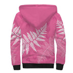 New Zealand Lawn Bowls Breast Cancer Personalized Sherpa Hoodie Wrap-Around Silver Fern - Aussie Hoodie