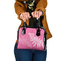 New Zealand Lawn Bowls Breast Cancer Personalized Shoulder Handbag Wrap-Around Silver Fern - Aussie Hoodie