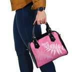 New Zealand Lawn Bowls Breast Cancer Personalized Shoulder Handbag Wrap-Around Silver Fern - Aussie Hoodie