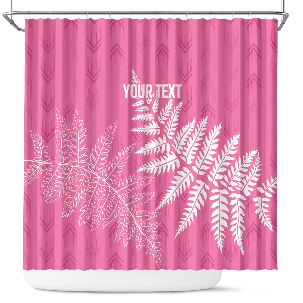 New Zealand Lawn Bowls Breast Cancer Personalized Shower Curtain Wrap-Around Silver Fern - Aussie Hoodie