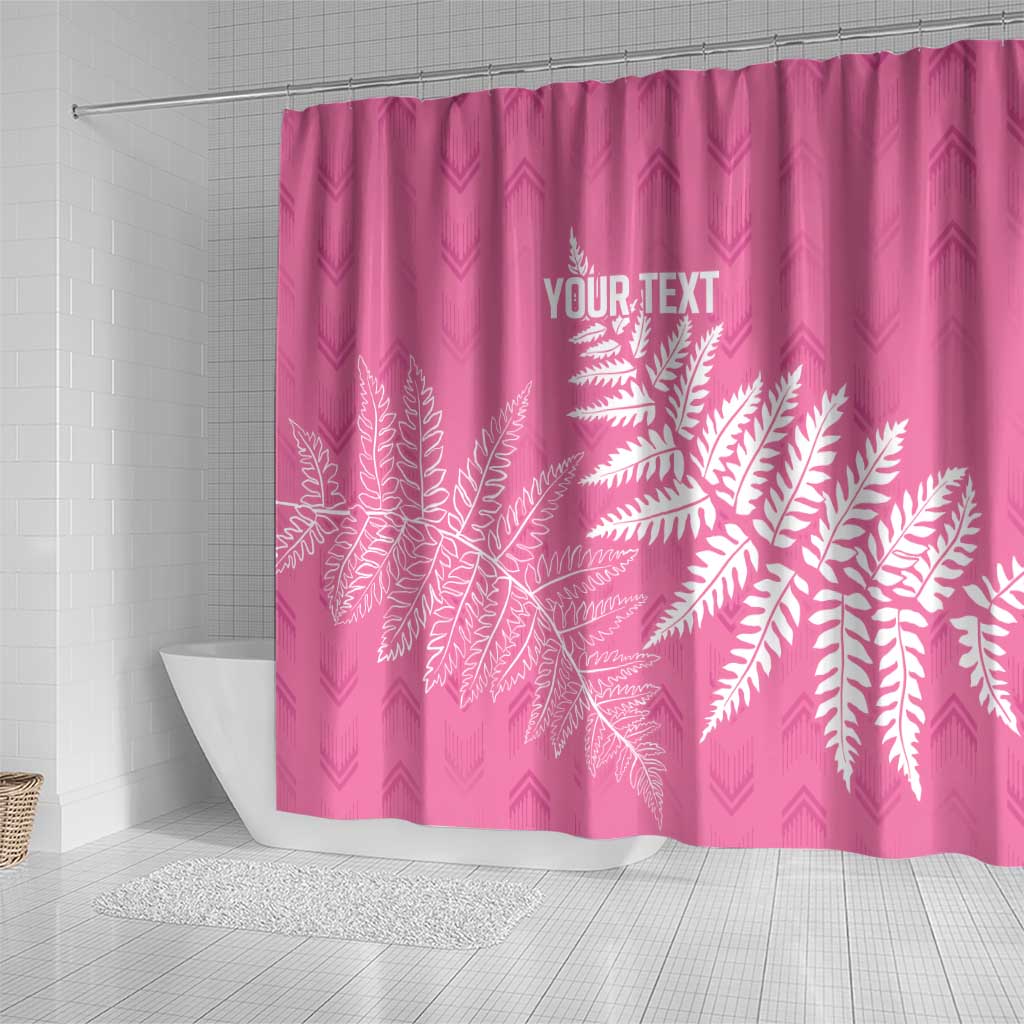 New Zealand Lawn Bowls Breast Cancer Personalized Shower Curtain Wrap-Around Silver Fern - Aussie Hoodie