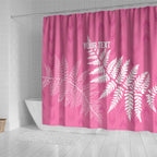 New Zealand Lawn Bowls Breast Cancer Personalized Shower Curtain Wrap-Around Silver Fern - Aussie Hoodie