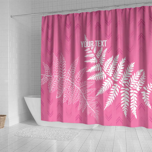 New Zealand Lawn Bowls Breast Cancer Personalized Shower Curtain Wrap-Around Silver Fern - Aussie Hoodie