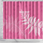 New Zealand Lawn Bowls Breast Cancer Personalized Shower Curtain Wrap-Around Silver Fern - Aussie Hoodie
