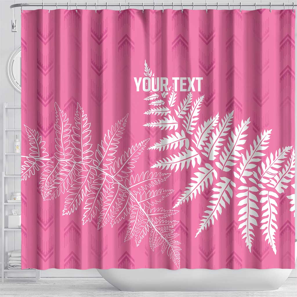 New Zealand Lawn Bowls Breast Cancer Personalized Shower Curtain Wrap-Around Silver Fern - Aussie Hoodie