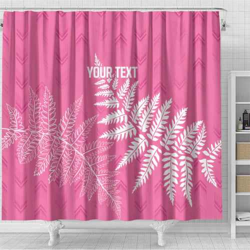 New Zealand Lawn Bowls Breast Cancer Personalized Shower Curtain Wrap-Around Silver Fern - Aussie Hoodie