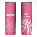 New Zealand Lawn Bowls Breast Cancer Personalized Skinny Tumbler Wrap-Around Silver Fern - Aussie Hoodie