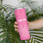 New Zealand Lawn Bowls Breast Cancer Personalized Skinny Tumbler Wrap-Around Silver Fern - Aussie Hoodie