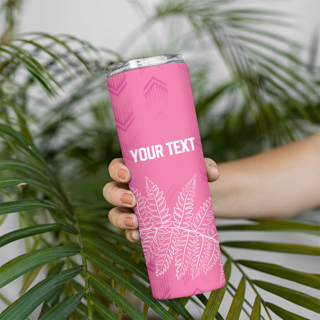New Zealand Lawn Bowls Breast Cancer Personalized Skinny Tumbler Wrap-Around Silver Fern - Aussie Hoodie