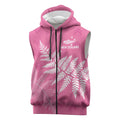 New Zealand Lawn Bowls Breast Cancer Personalized Sleeveless Zip Hoodie Wrap-Around Silver Fern LT7