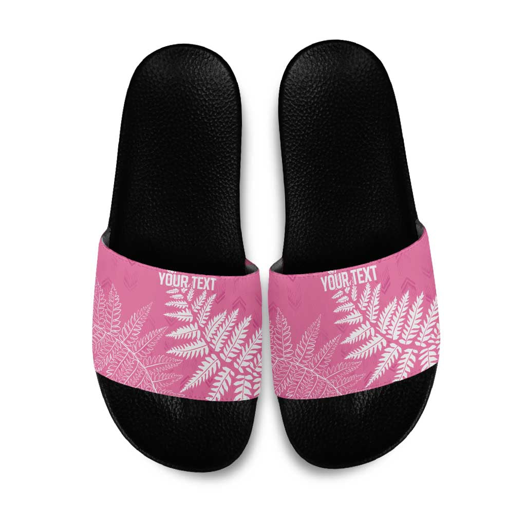 New Zealand Lawn Bowls Breast Cancer Personalized Slide Sandals Wrap-Around Silver Fern - Aussie Hoodie