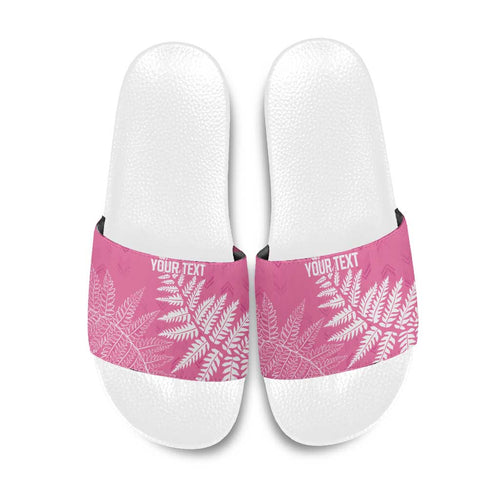 New Zealand Lawn Bowls Breast Cancer Personalized Slide Sandals Wrap-Around Silver Fern - Aussie Hoodie