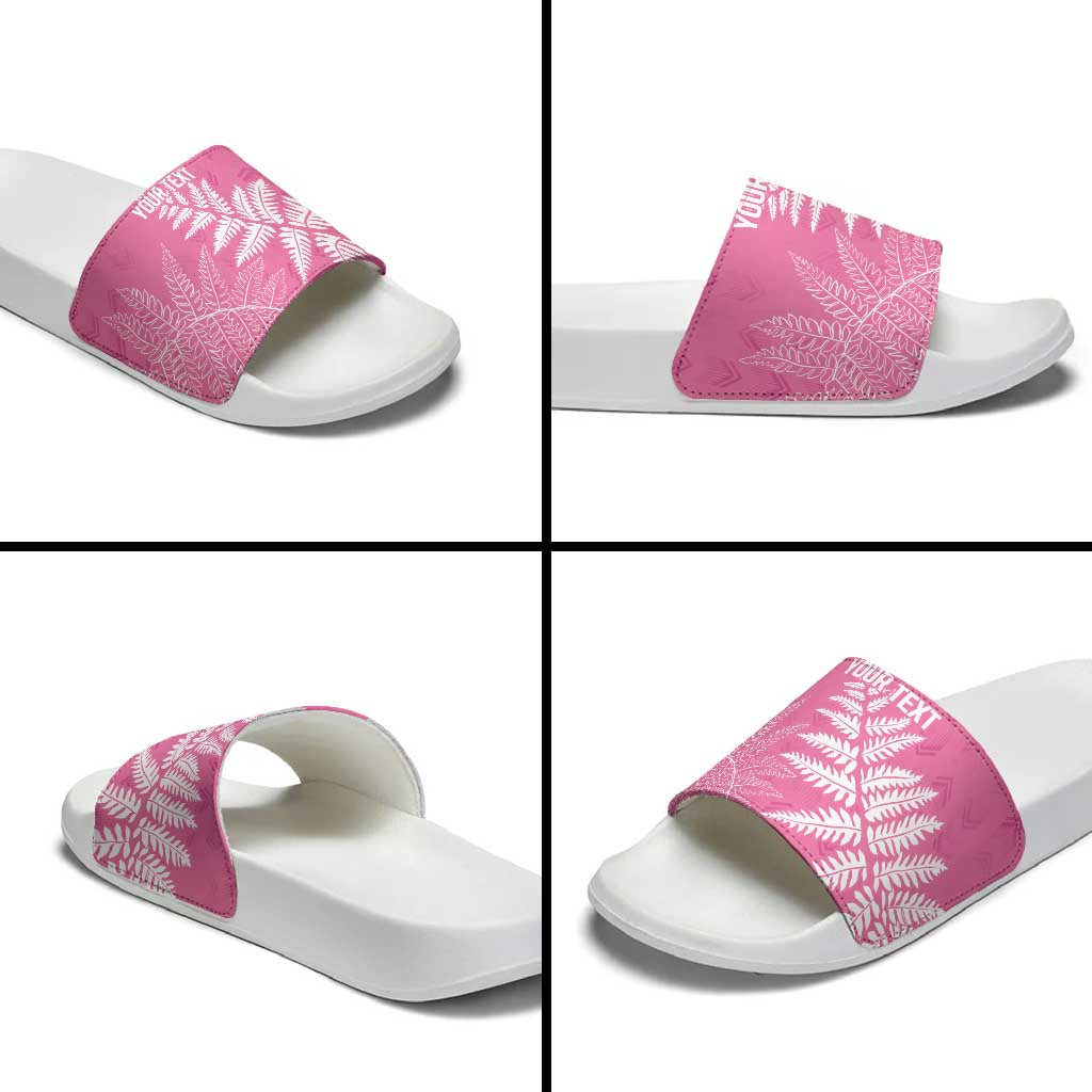 New Zealand Lawn Bowls Breast Cancer Personalized Slide Sandals Wrap-Around Silver Fern - Aussie Hoodie