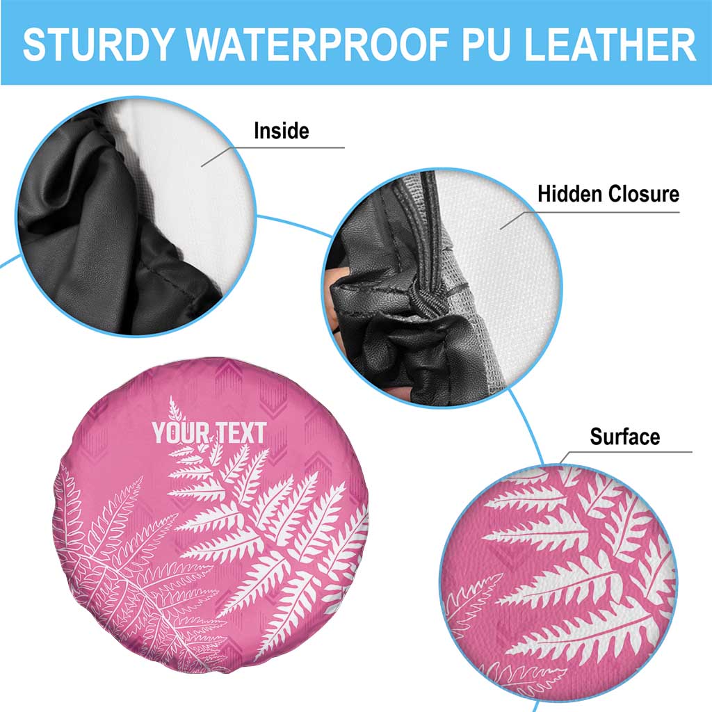 New Zealand Lawn Bowls Breast Cancer Personalized Spare Tire Cover Wrap-Around Silver Fern - Aussie Hoodie