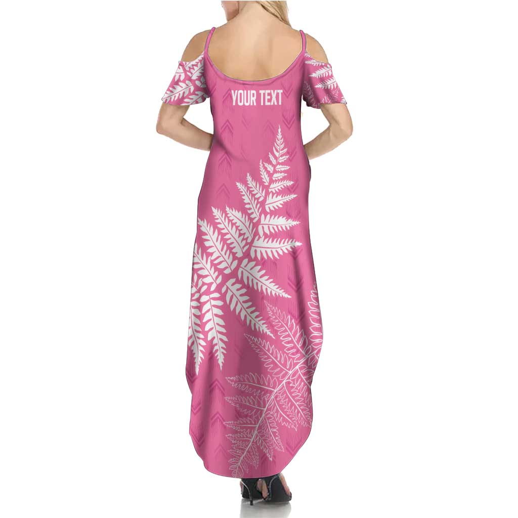 New Zealand Lawn Bowls Breast Cancer Personalized Summer Maxi Dress Wrap-Around Silver Fern - Aussie Hoodie