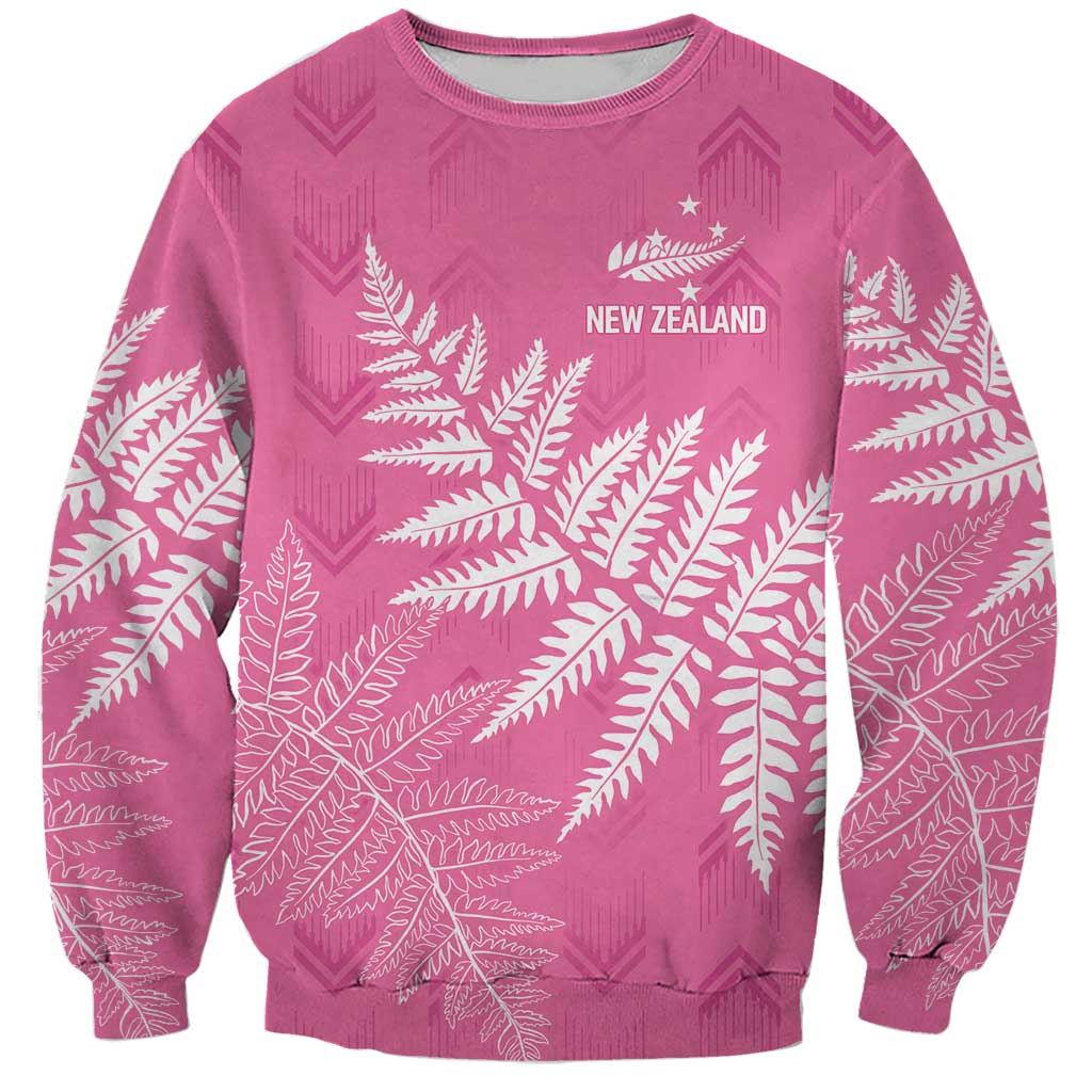 New Zealand Lawn Bowls Breast Cancer Personalized Sweatshirt Wrap-Around Silver Fern - Aussie Hoodie