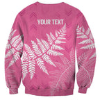 New Zealand Lawn Bowls Breast Cancer Personalized Sweatshirt Wrap-Around Silver Fern - Aussie Hoodie