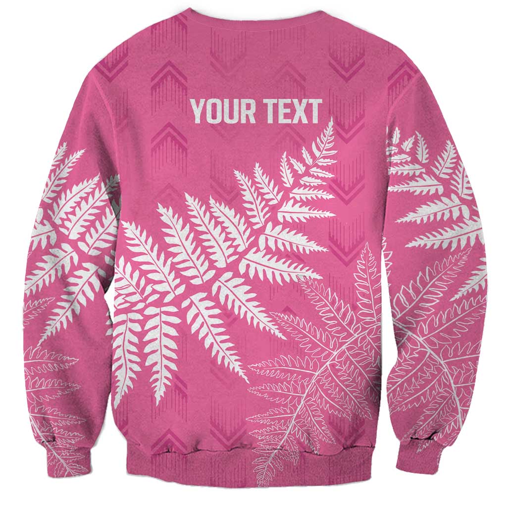 New Zealand Lawn Bowls Breast Cancer Personalized Sweatshirt Wrap-Around Silver Fern - Aussie Hoodie