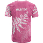 New Zealand Lawn Bowls Breast Cancer Personalized T Shirt Wrap-Around Silver Fern - Aussie Hoodie