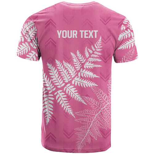 New Zealand Lawn Bowls Breast Cancer Personalized T Shirt Wrap-Around Silver Fern - Aussie Hoodie