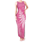 New Zealand Lawn Bowls Breast Cancer Personalized Tank Maxi Dress Wrap-Around Silver Fern - Aussie Hoodie