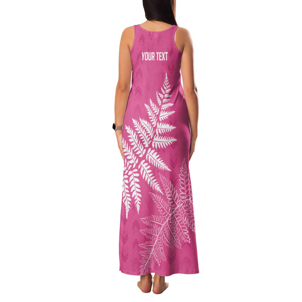 New Zealand Lawn Bowls Breast Cancer Personalized Tank Maxi Dress Wrap-Around Silver Fern - Aussie Hoodie