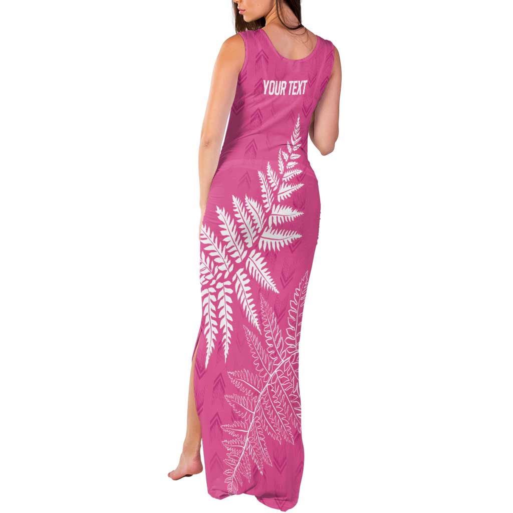 New Zealand Lawn Bowls Breast Cancer Personalized Tank Maxi Dress Wrap-Around Silver Fern - Aussie Hoodie
