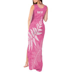 New Zealand Lawn Bowls Breast Cancer Personalized Tank Maxi Dress Wrap-Around Silver Fern - Aussie Hoodie