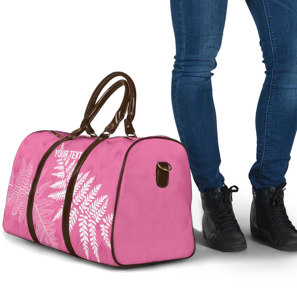 New Zealand Lawn Bowls Breast Cancer Personalized Travel Bag Wrap-Around Silver Fern - Aussie Hoodie