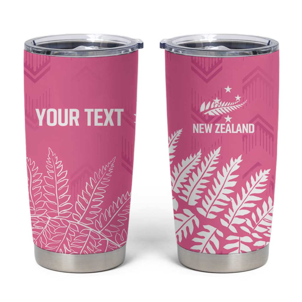 New Zealand Lawn Bowls Breast Cancer Personalized Tumbler Cup Wrap-Around Silver Fern - Aussie Hoodie