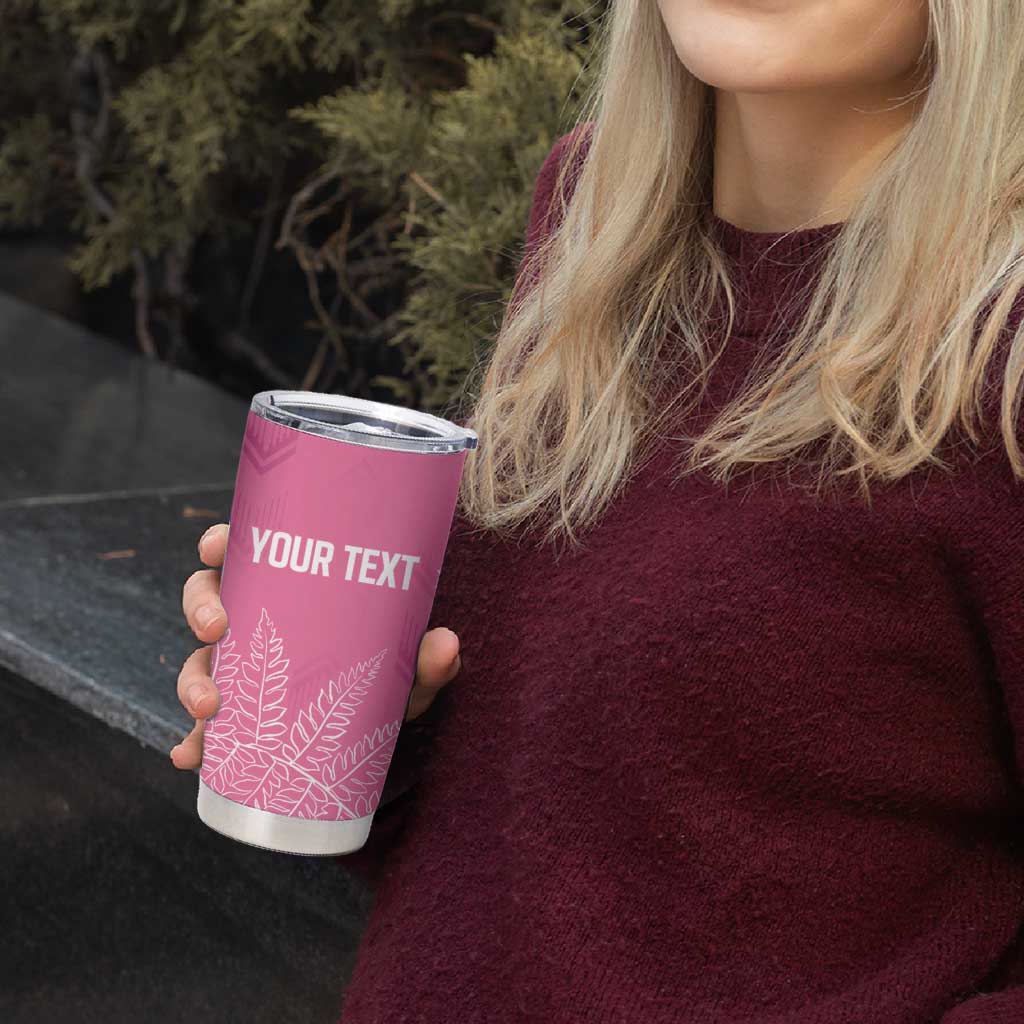 New Zealand Lawn Bowls Breast Cancer Personalized Tumbler Cup Wrap-Around Silver Fern - Aussie Hoodie