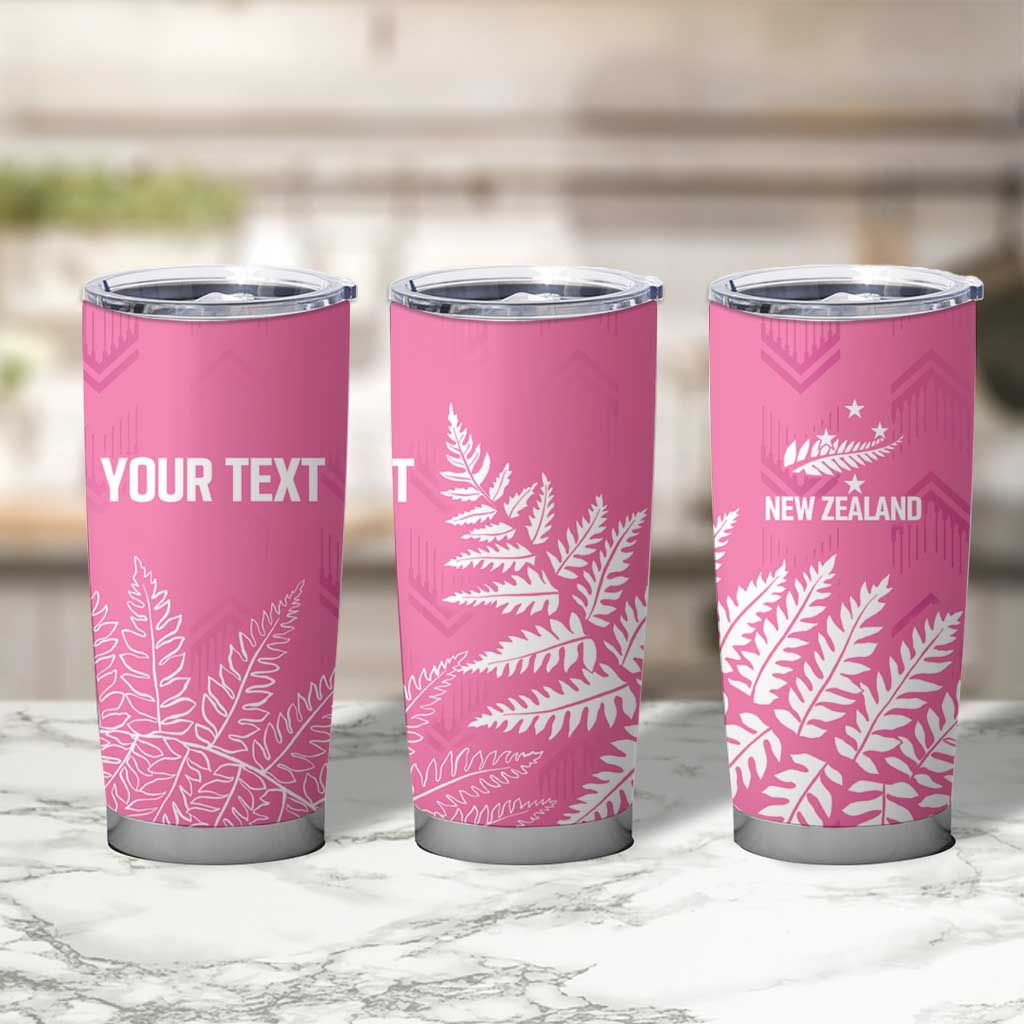 New Zealand Lawn Bowls Breast Cancer Personalized Tumbler Cup Wrap-Around Silver Fern - Aussie Hoodie