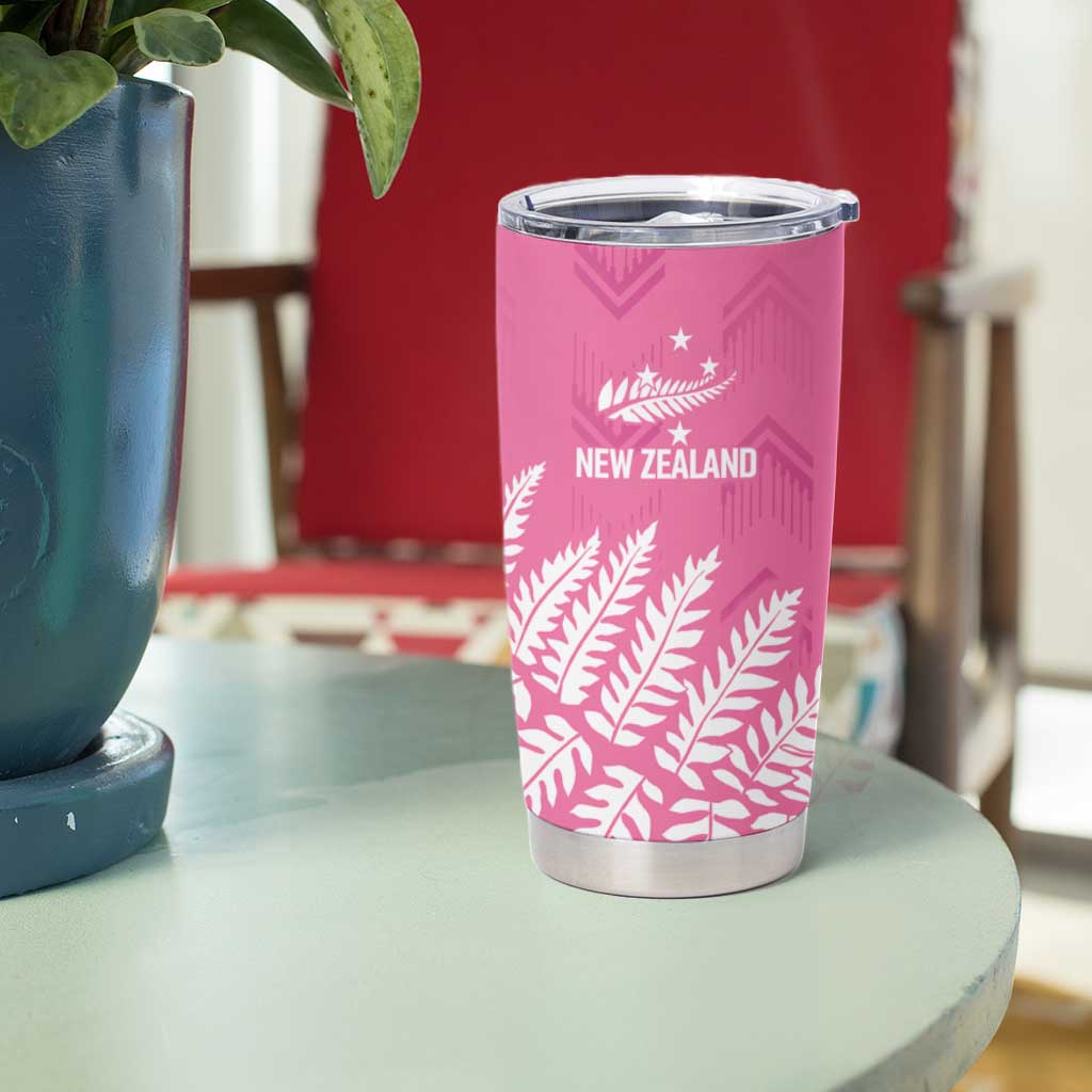 New Zealand Lawn Bowls Breast Cancer Personalized Tumbler Cup Wrap-Around Silver Fern - Aussie Hoodie