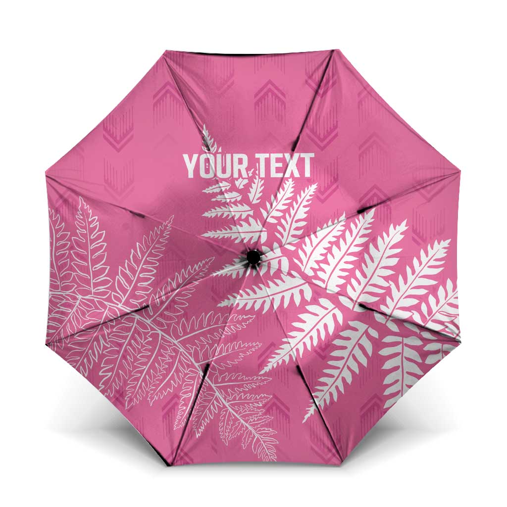 New Zealand Lawn Bowls Breast Cancer Personalized Umbrella Wrap-Around Silver Fern - Aussie Hoodie